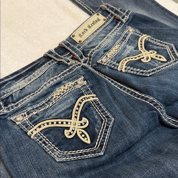 Rock Revival The Denim Icons The Irene Easy Boot Cut Rhinestone Accents Size 29 - Picture 2 of 12